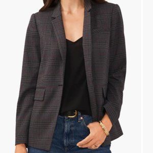 Vince Camuto Black Plaid Stretch Knit Medium Blazer NWT